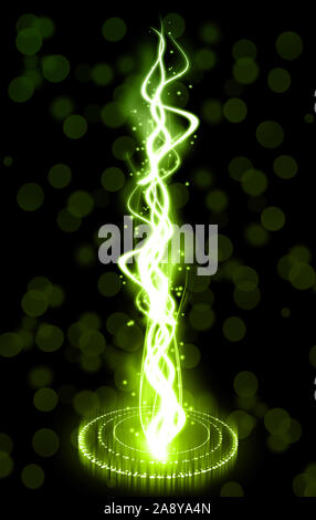 Feu et glace la foudre, et de l'énergie résumé. Banque D'Images