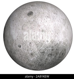 Détaillée haut côté sombre de la lune isolés. Rendu 3D illustration. La science-fiction. Éléments de cette image ont été fournies par la NASA Banque D'Images