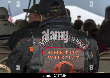 Newtown, Connecticut, USA - 11/11/2019 : Célébration de la Journée des anciens combattants au cimetière National de Washington Crossing Banque D'Images