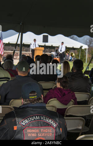 Newtown, Connecticut, USA - 11/11/2019 : Célébration de la Journée des anciens combattants au cimetière National de Washington Crossing Banque D'Images