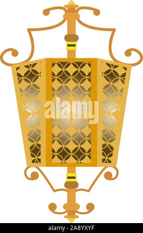 Lampe arabe isolé sur fond blanc - Vector illustration Illustration de Vecteur
