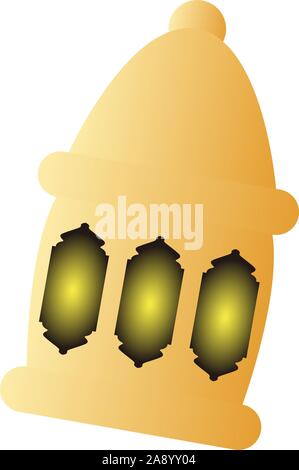 Lampe arabe isolé sur fond blanc - Vector illustration Illustration de Vecteur