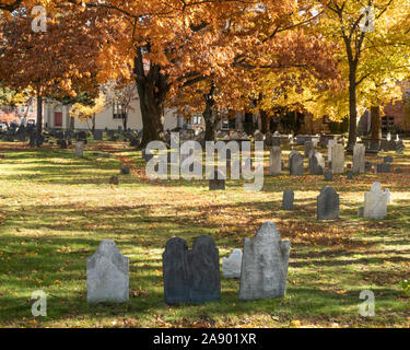 L'ancien Burying Ground dans Harvard Square, Cambridge, MA Banque D'Images