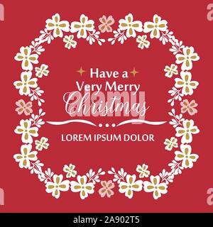 Modèle de carte de très joyeux Noël, avec une forme de fleur. Vector Illustration de Vecteur