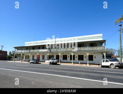 Voir l'historique de l'hôtel Brewarrina, Brewarrina, New South Wales, NSW, Australie Banque D'Images