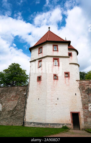 La tour de la prison du château Wilhelmsburg dans Schmalkalden en Thuringe Banque D'Images