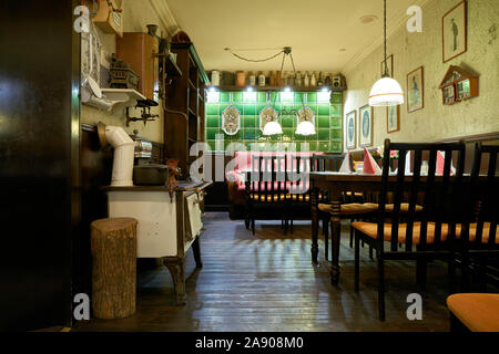 Intérieur de l'ancien Restaurant Berlin Mutter Hoppe dans le quartier Nikolai à Berlin-Mitte Banque D'Images