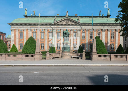 Riddarhuset Stockholm, vue sur l'avant de la Chambre de la Noblesse - le Riddarhuset (1672) - situé sur Gamla Stan dans le centre de Stockholm, en Suède. Banque D'Images