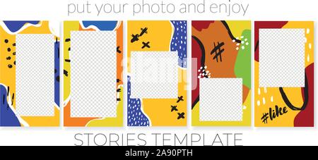Trendy modèle modifiable pour réseaux sociaux stories Illustration de Vecteur