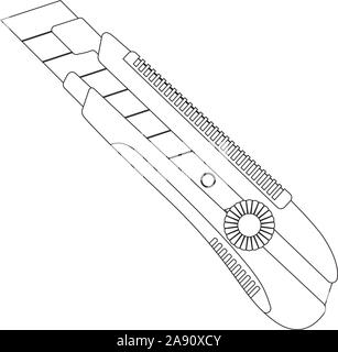 Couteau de coupe. Dessin en noir et blanc Illustration de Vecteur