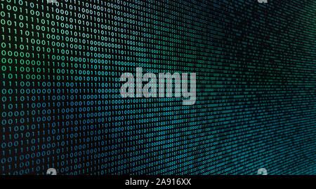 Big data concept illustré avec un mur de chiffres binaires qui s'étend au loin dans la distance Banque D'Images