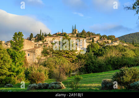 France, Drôme, Mirmande, étiqueté Les Plus Beaux Villages de France (Les Plus Beaux Villages de France), vue générale // France, Drôme (26), Mirma Banque D'Images