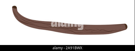 Bâton de vanille isolé sur fond blanc Banque D'Images