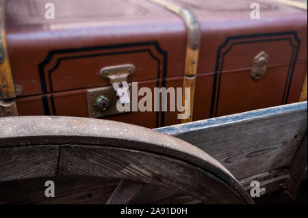 Un wagon en bois ancienne assurance Banque D'Images