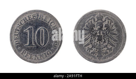 10 Pfennig Coin de Allemagne Banque D'Images