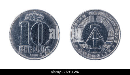 10 Pfennig Coin de Allemagne Banque D'Images