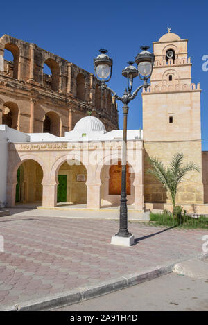 Amphithéâtre romain et de la mosquée d'El Jem en Tunisie, Unesco world heritage Banque D'Images