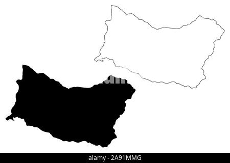 Département (Ministères de l'Uruguay, République orientale de l'Uruguay) map vector illustration, scribble sketch carte Salto Illustration de Vecteur