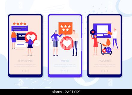 Commentaires des clients - ensemble de pages web vector Illustration de Vecteur