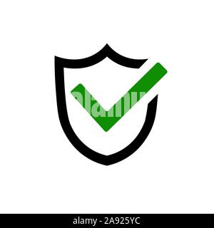 Icône de bouclier. Icône de verrouillage. Protection avec symbole de verrouillage. Illustration de Vecteur