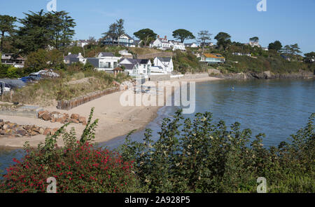 Abersoch Harbour Beach de la côte sud du Pays de Galles Péninsule Llyn ville balnéaire populaire Banque D'Images