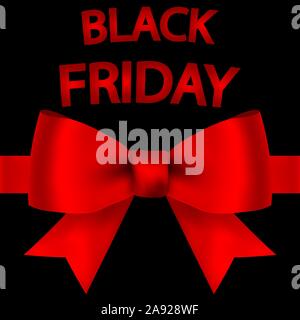 Grande vente carte avec noeud sur le black friday Illustration de Vecteur