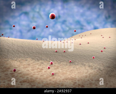 Domaine des cellules graisseuses, de haute qualité de rendu 3D de cellules adipeuses, le cholestérol dans les cellules, une structure cellulaire, domaine des cellules, la division cellulaire, vidéo médicale backgrou Banque D'Images