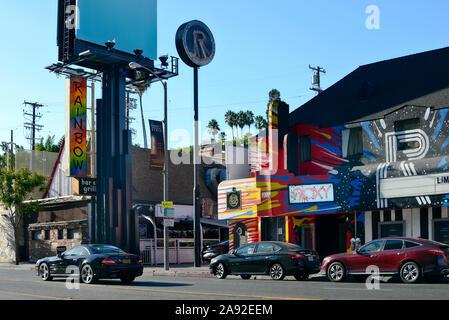 Un club de musique légendaire, Le Roxy Theatre et Rainbow Bar and Grill, un restaurant et un bar sur le Sunset Strip à West Hollywood, Los Angeles, États-Unis Banque D'Images