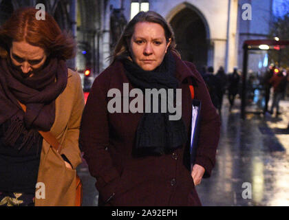 Candidat du travail Anna Turley arrive à la Cour royale de Justice de Londres où elle se bat contre un procès en diffamation contre l'Unite the Union et Sqwawkbox. Banque D'Images