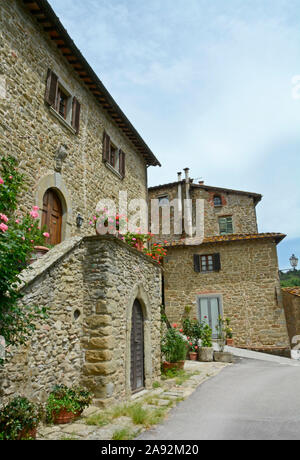 Petite ville de Volpaia, dans la région du Chianti en Toscane, Italie Banque D'Images