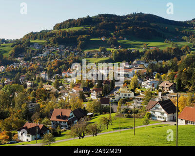 Ortschaft Wald im Kanton Zürich im Tösstal Banque D'Images