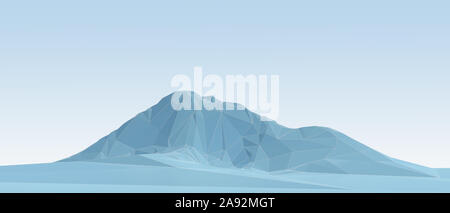 Bas bleu montagnes poly en wireframe. Le rendu 3D Banque D'Images