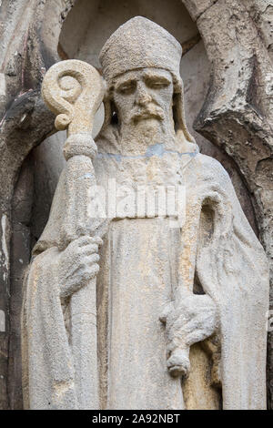 Sculpture sculpté sur l'extérieur de la cathédrale d'Exeter dans la ville d'Exeter dans le Devon, Royaume-Uni. Banque D'Images