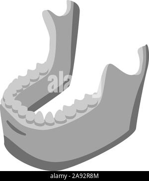 Les droits de l'icône de la mandibule, style isométrique Illustration de Vecteur