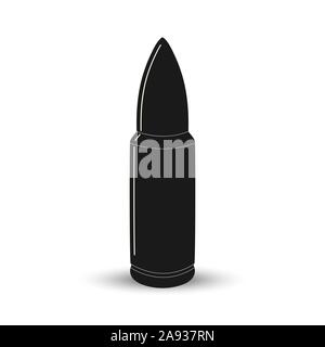 Silhouette noire Cartouche d'armes à feu, de conception simple Illustration de Vecteur