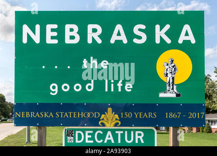 Bienvenue au Nebraska, USA signe Banque D'Images