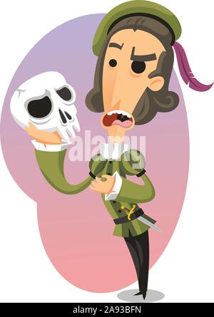 La tragédie d'Hamlet vector cartoon illustration Illustration de Vecteur