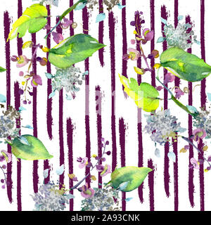 Fleurs Bouquet fleurs botanique. Contexte aquarelle illustration set. Motif de fond transparent. Banque D'Images