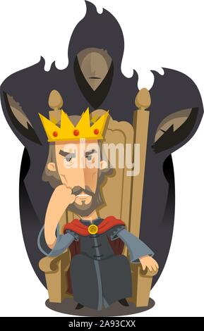 Macbeth sur son trône vector cartoon illustration Illustration de Vecteur