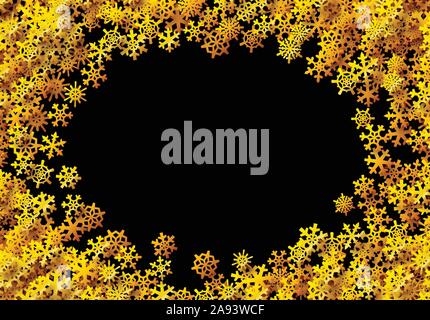 Carte de Noël flocons dispersés pour les vacances d'hiver Illustration de Vecteur