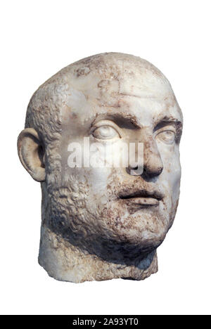 Buste ou tête d'un homme statue - Musée Archéologique National, Athènes, Grèce. Decimus Célius Calvinus Balbinus Pius Augustus Banque D'Images