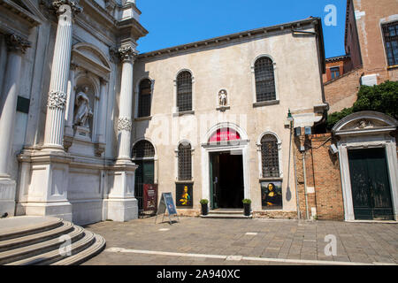 Venise, Italie - 21 juillet 2019 : Une vue extérieure du programme Leonardo Da Vinci musée dans la ville de Venise, Italie. Banque D'Images