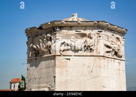 Tour des vents, agora romaine ; Athènes, Grèce Banque D'Images