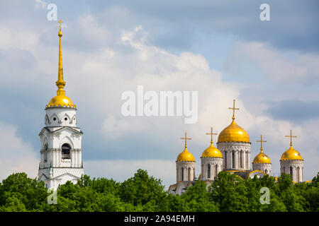 Cathédrale de l'Assomption avec clocher ; Vladimir, Vladimir Oblast, Russie Banque D'Images