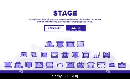 En-tête d'atterrissage Construction stade Vector Illustration de Vecteur
