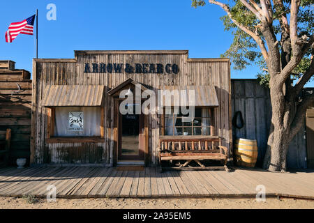 Dans GebŠude gemeindefreien der Alte Siedlung Pioneertown, nšrdlich Filmkulisse von Yucca Valley, fŸr viele Western Movies, Kalifornien, USA Banque D'Images