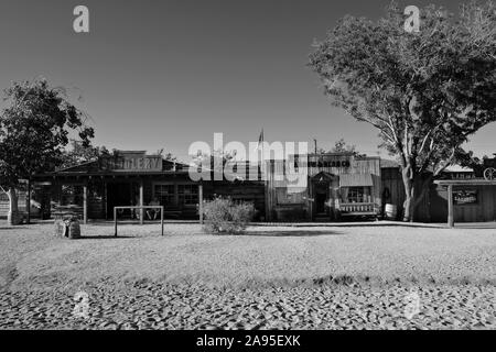 Dans GebŠude gemeindefreien der Alte Siedlung Pioneertown, nšrdlich Filmkulisse von Yucca Valley, fŸr viele Western Movies, Kalifornien, USA Banque D'Images