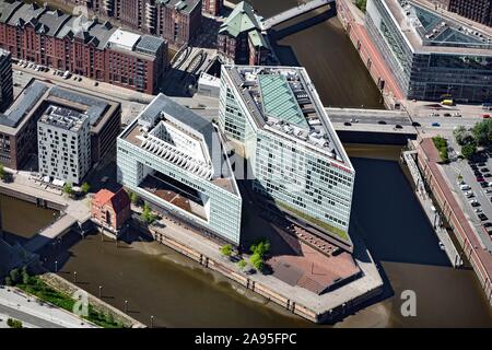 Maison d'édition et de la rédaction du Der Spiegel, Ericusspitze, Quartier Brooktorkai, Hafencity, Hambourg, Allemagne Banque D'Images
