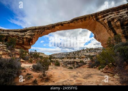 Arch Rock, Owachomo Bridge, Natural Bridges National Monument, Utah, USA Banque D'Images