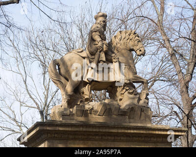 Statue de Saint Venceslas dans le parc à l'intérieur d'une forteresse historique Vyšehrad à Prague République Tchèque Banque D'Images